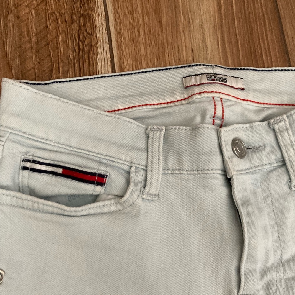 Tommy Hilfiger Lace Up Lightwash Denim Pants/Jeans - Picture 4 of 8